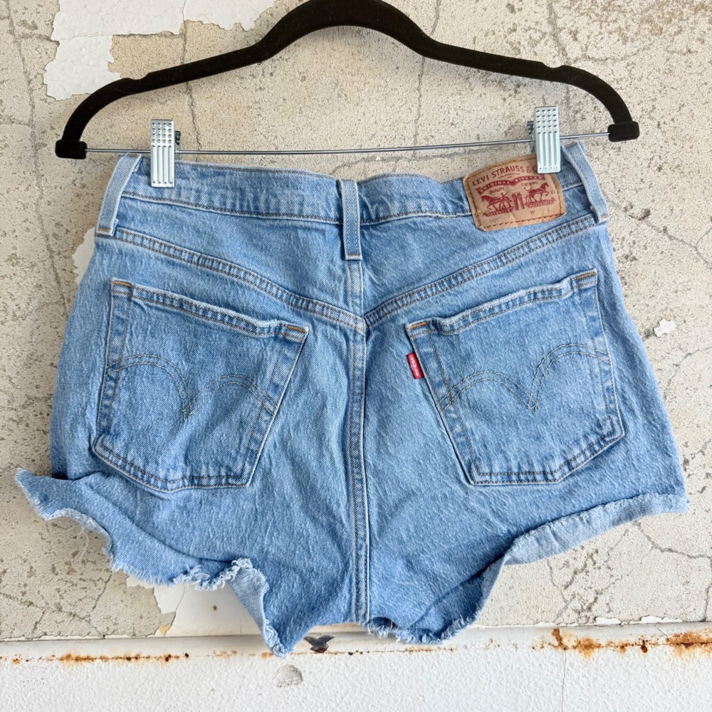 Levis 501 Denim Cut Off Shorts Light Wash Jean Short Button Fly Women 29 Classic
